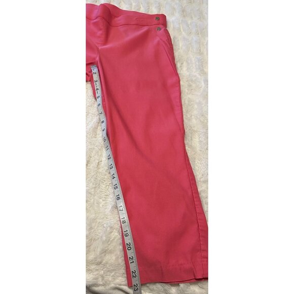 Women's Rafaella Comfort Pink Mid-Rise Capri Pants Viscose Nylon Blend Size 14 - Picture 9 of 15